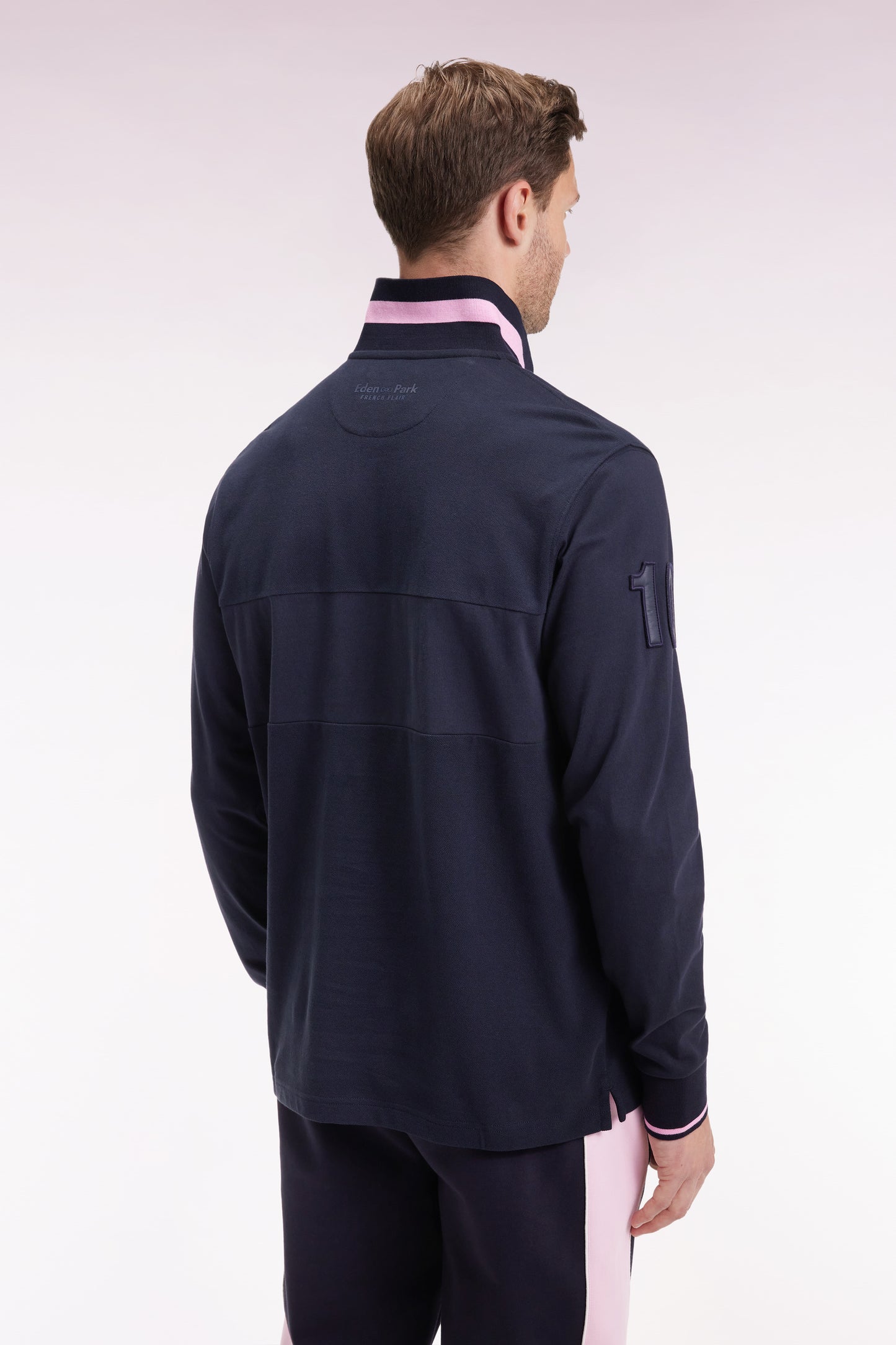 Long-sleeved polo shirt navy embroidery 10 Relaxed cut