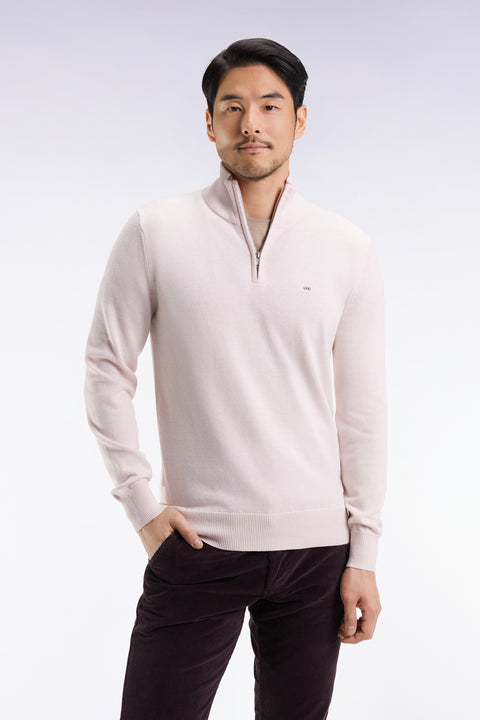 Truck-neck sweater in ecru wool and cotton - Image 3