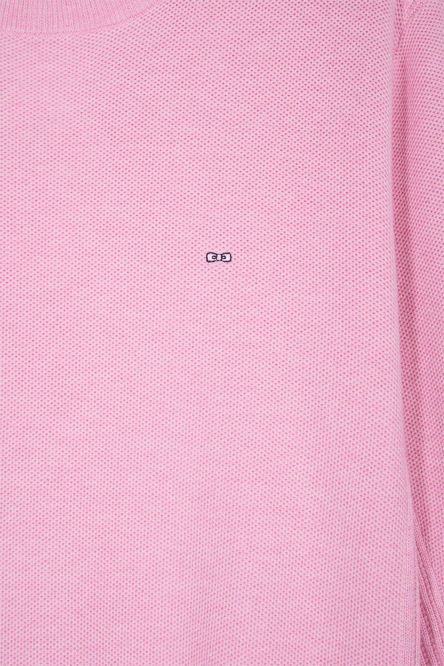 Pull col rond en coton nid d'abeille rose