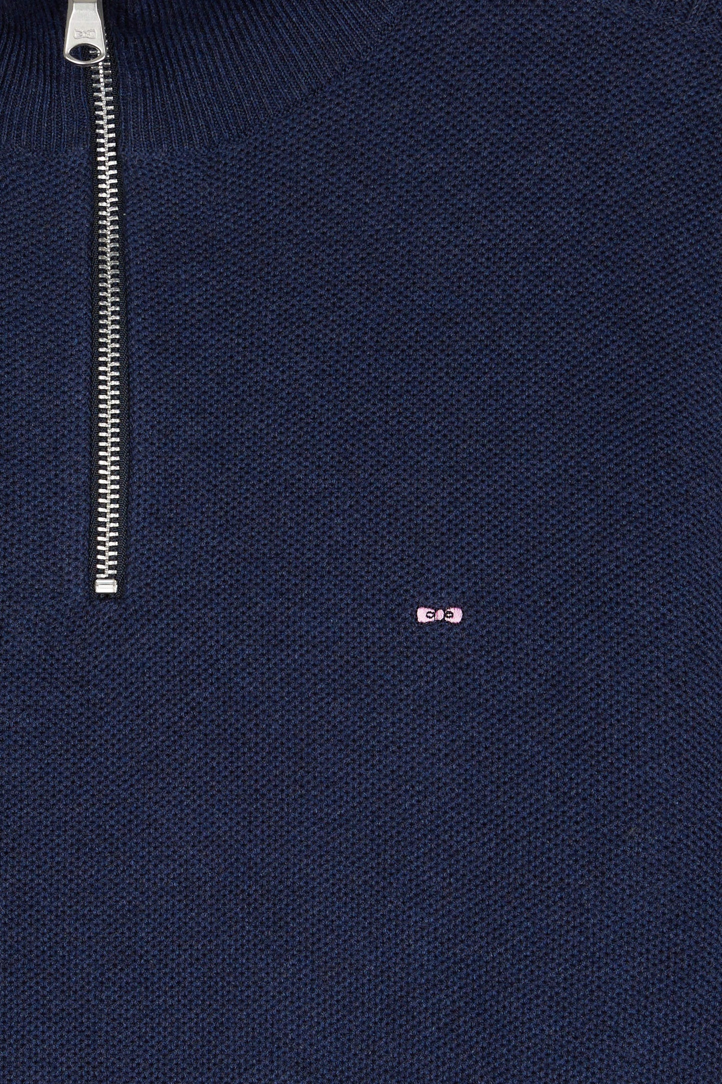 Pull col camionneur en coton nid d'abeille marine
