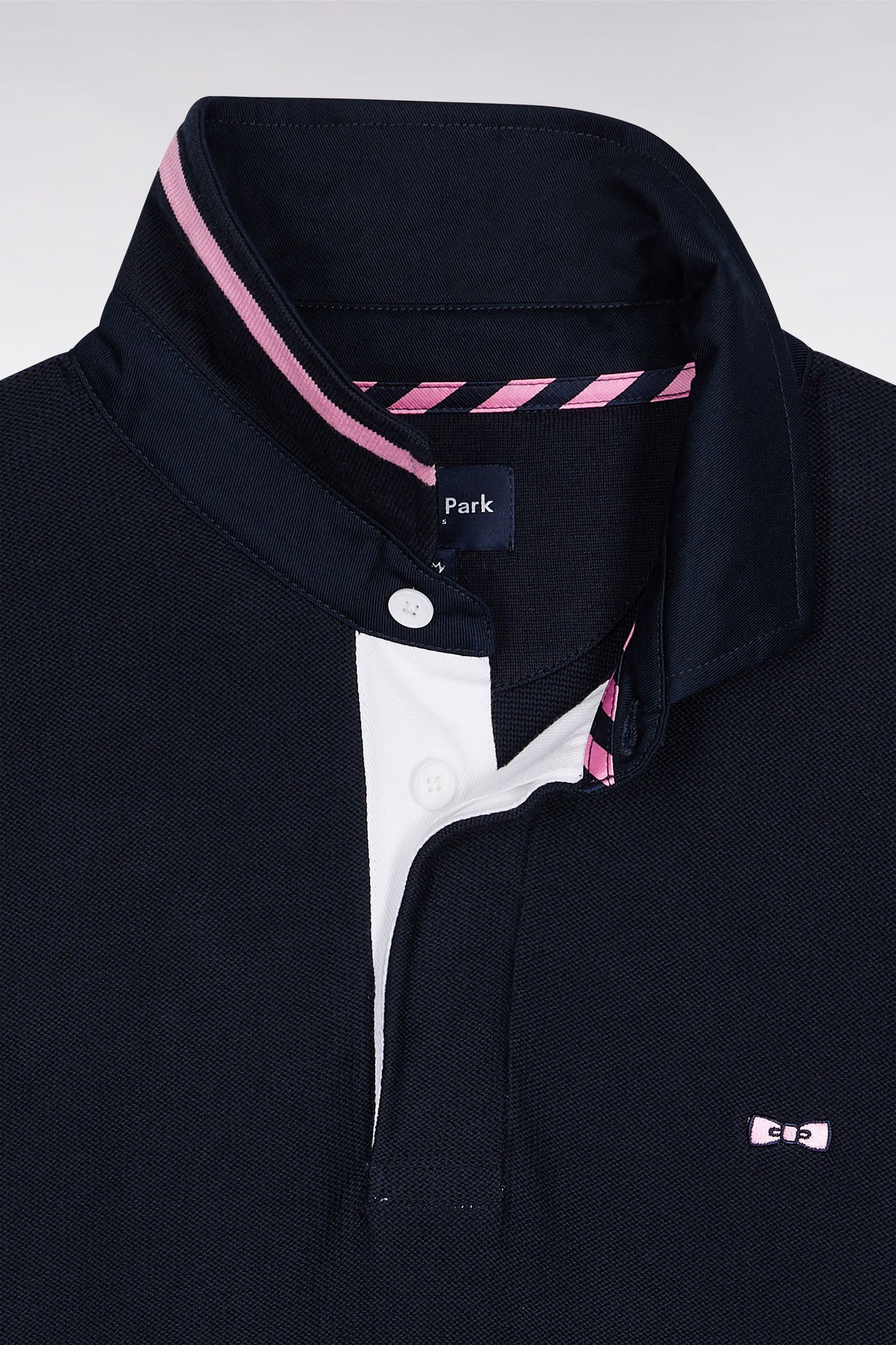 Navy cotton embroidered jersey-neck sweater 10