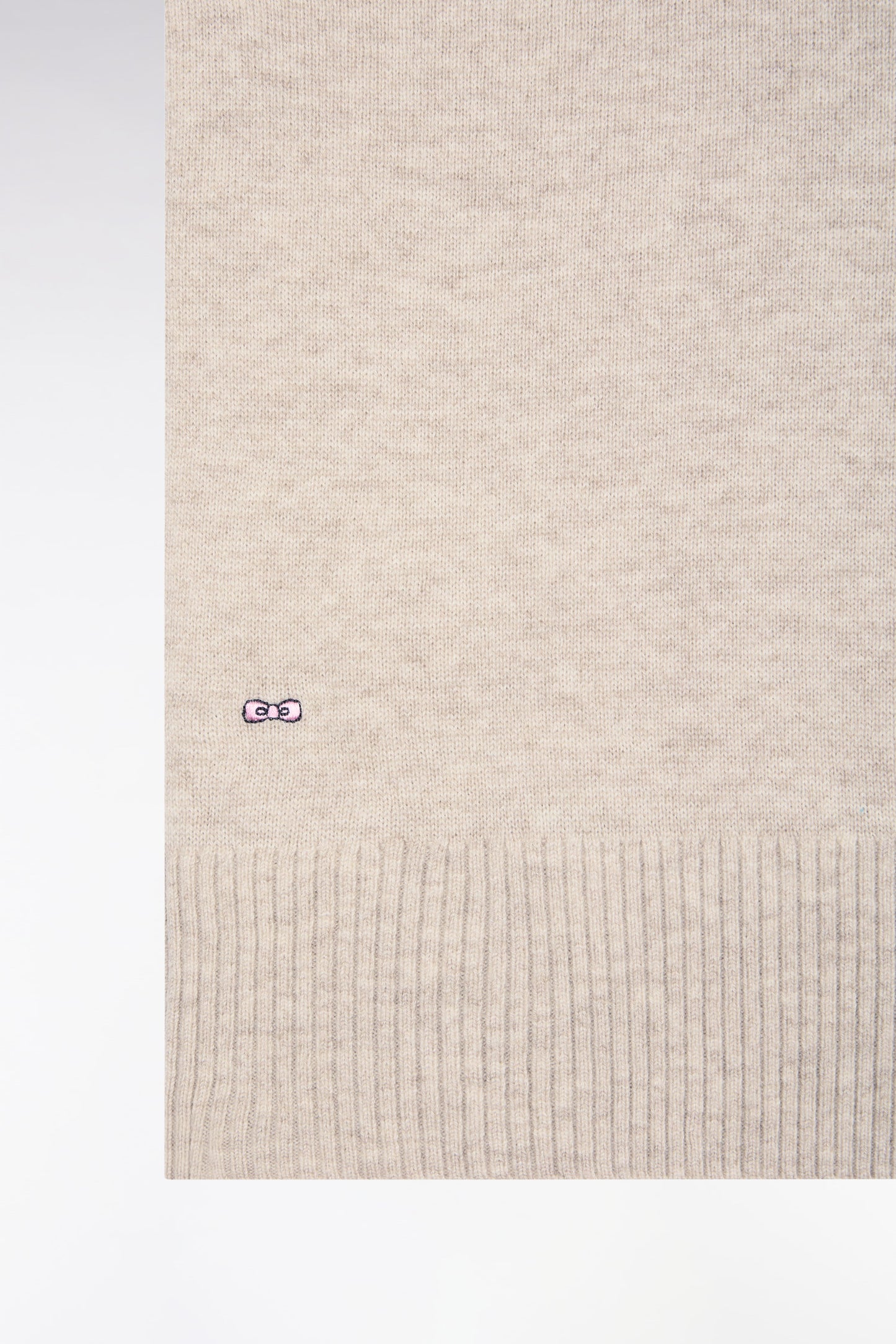 Beige wool and cashmere turtleneck sweater Relaxed cut