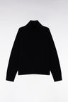 Black wool and cashmere turtleneck sweater Relaxed cut