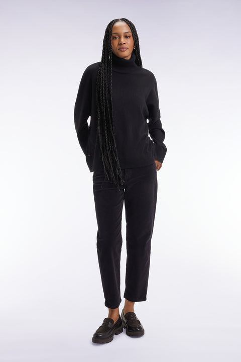 Black wool and cashmere turtleneck sweater Relaxed cut - Image 1