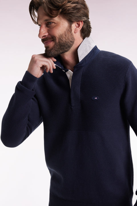 Navy cotton sweater - Image 1