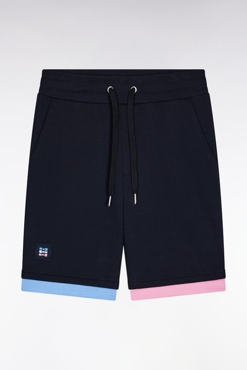 Navy cotton fleece shorts, loose fit - Image 2