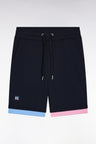Navy cotton fleece shorts, loose fit