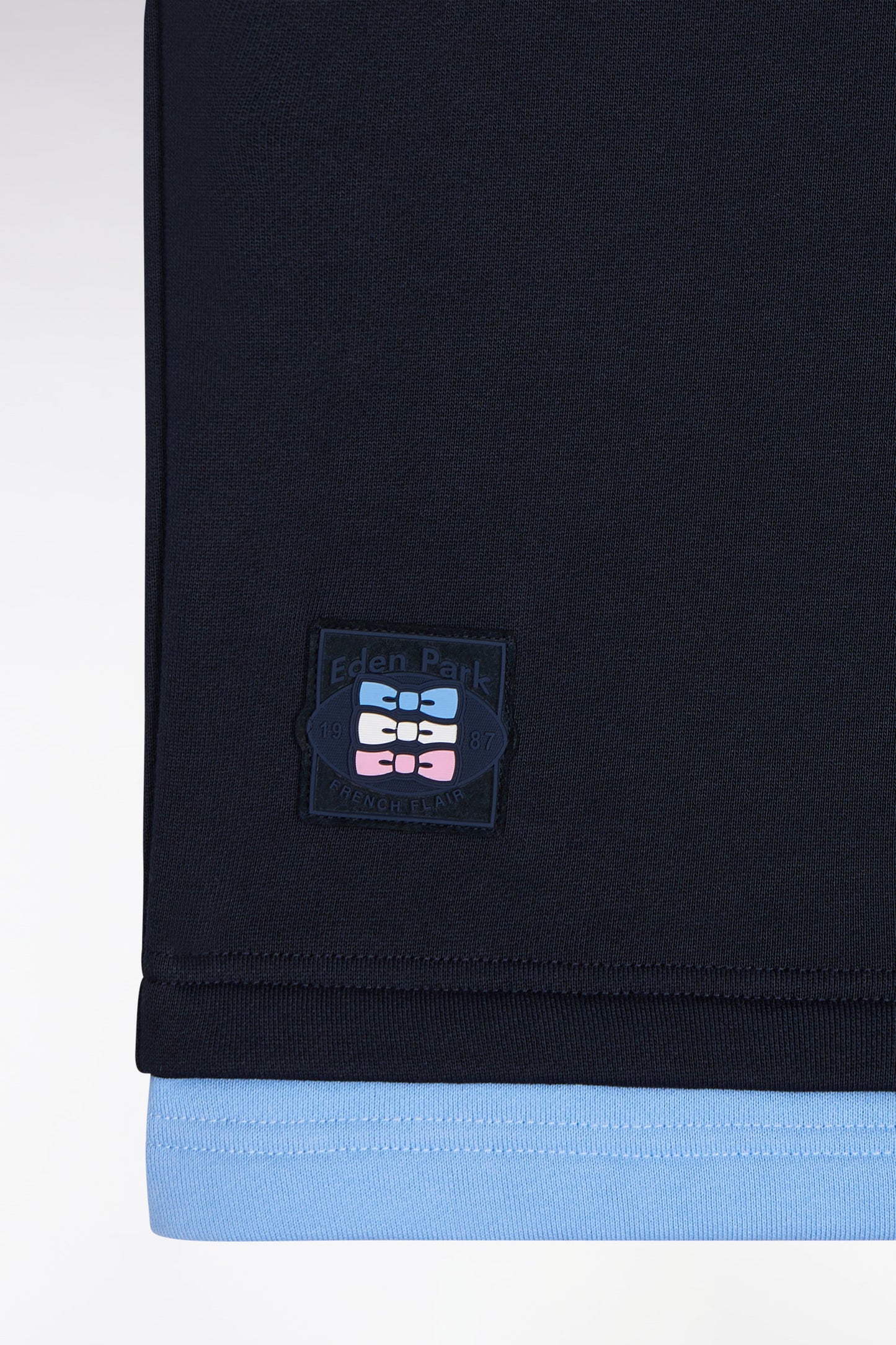 Navy cotton fleece shorts, loose fit