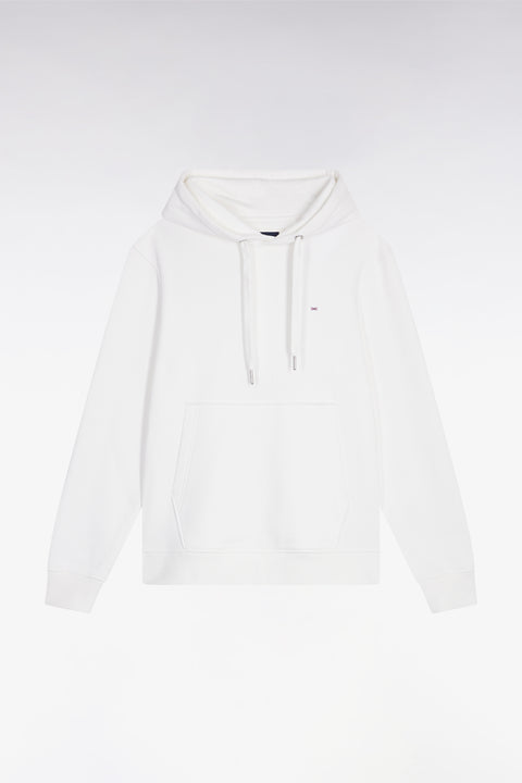 Sweatshirt à capuche en coton blanc coupe droite - Image 2