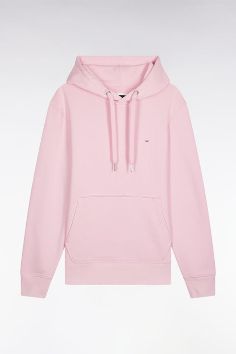 Sweatshirt à capuche en coton rose coupe droite - Image 2