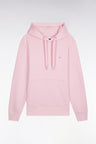 Sweatshirt à capuche en coton rose coupe droite