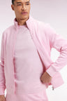 Sweatshirt zippé en coton rose coupe droite