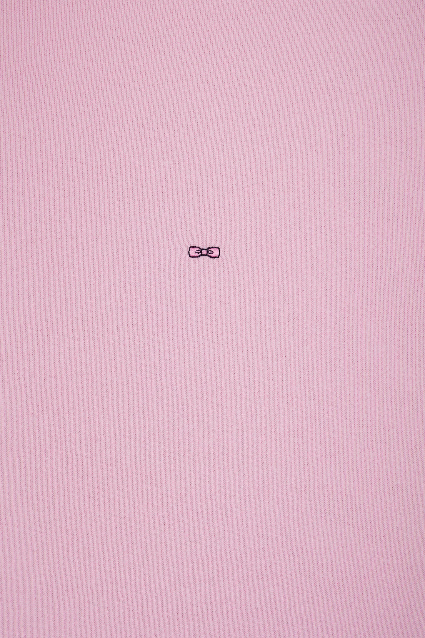 Pink cotton round-neck sweatshirt, straight cut