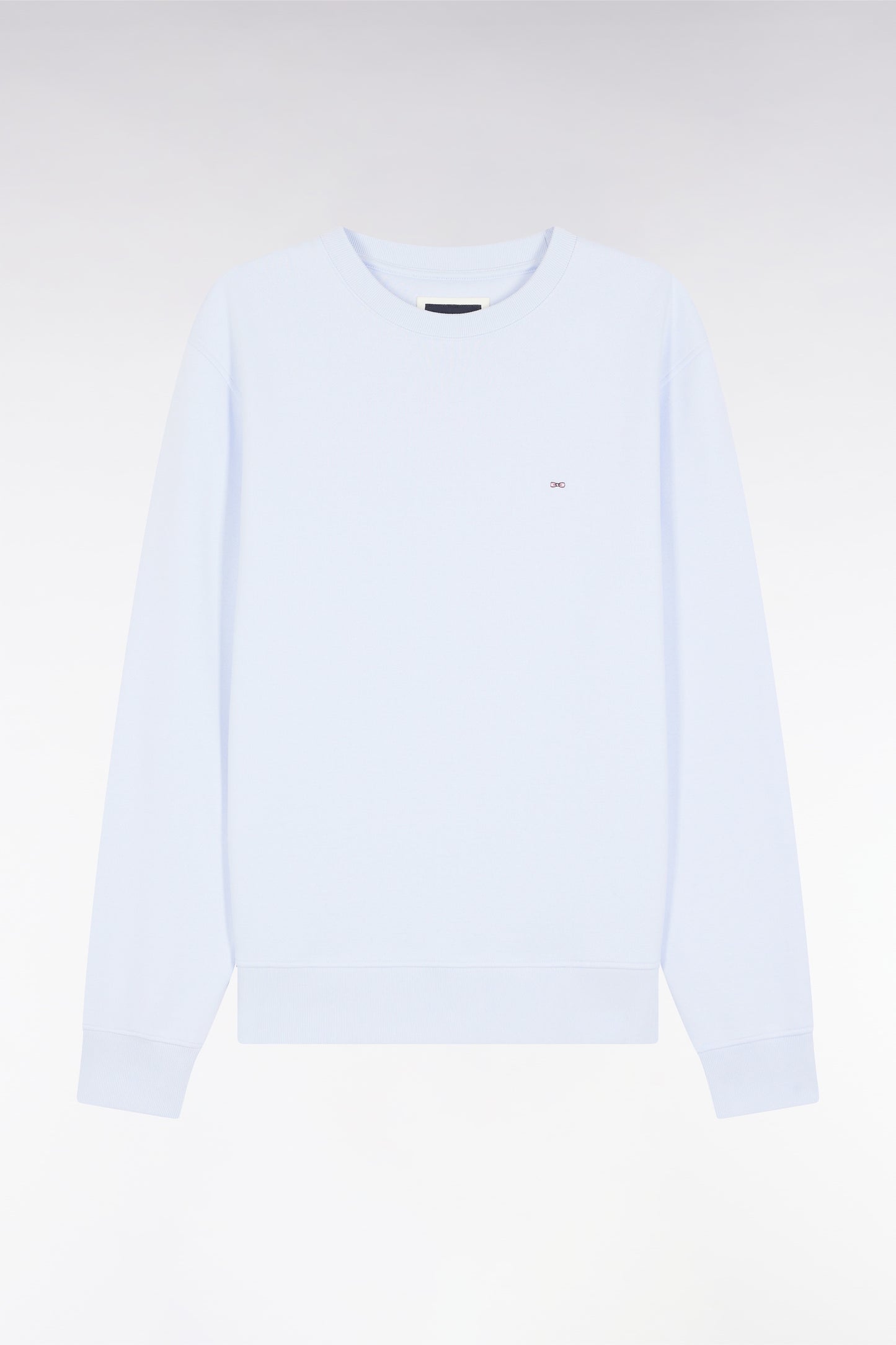 Sky cotton round-neck sweatshirt, straight cut