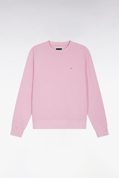 Sweatshirt à col rond en coton rose coupe droite - Image 2