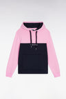 Two-tone navy hooded sweatshirt, straight cut