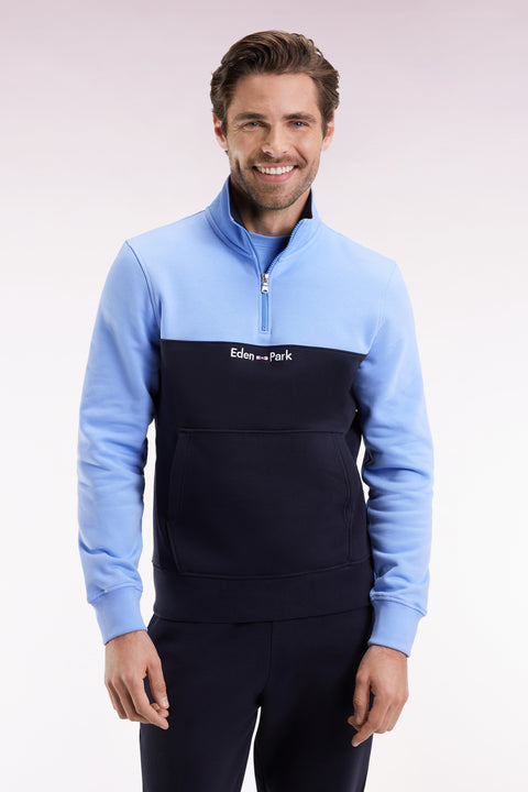 Two-tone sky fleece trucker-neck sweatshirt - Image 3