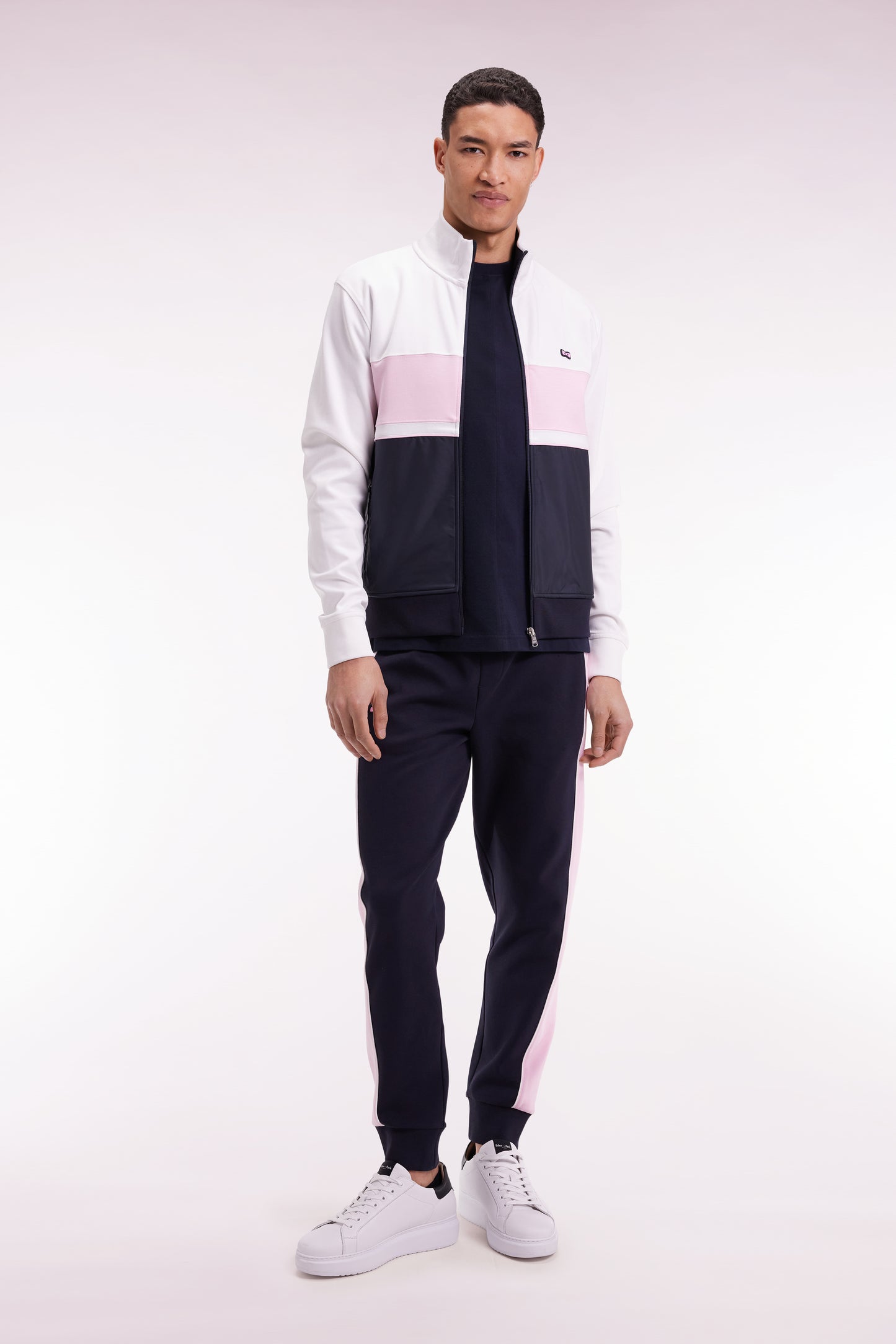 Sweatshirt en coton mélangé rose