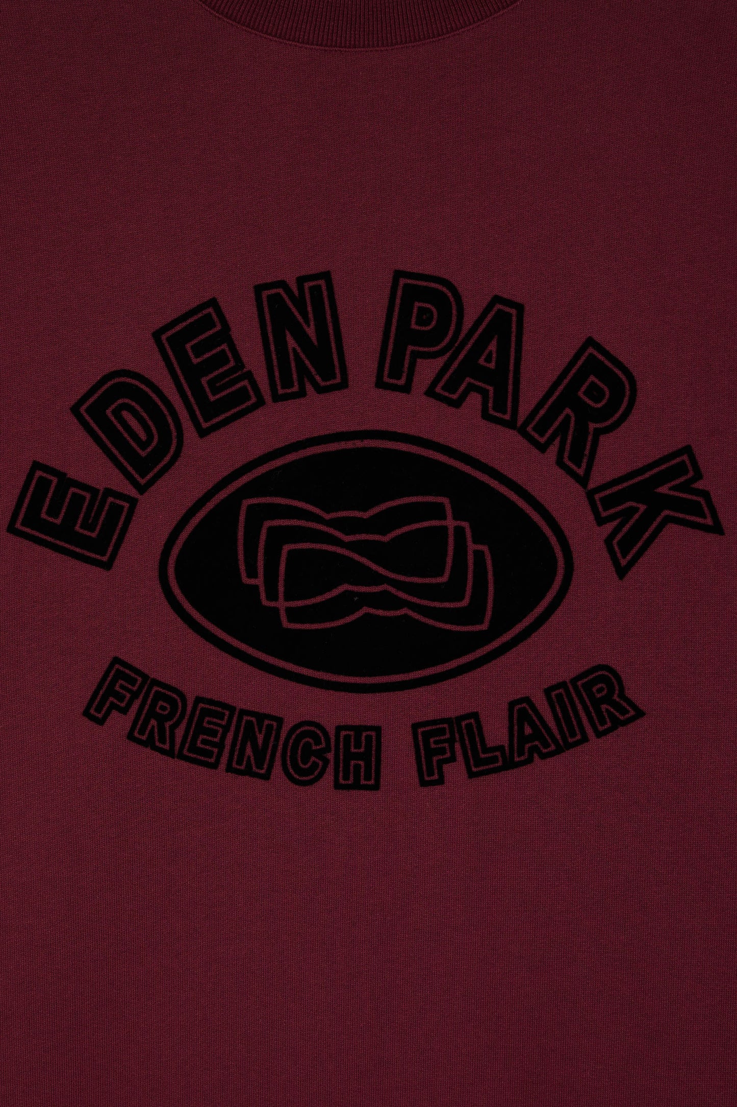 Relaxed fit burgundy cotton blend round-neck sweatshirt