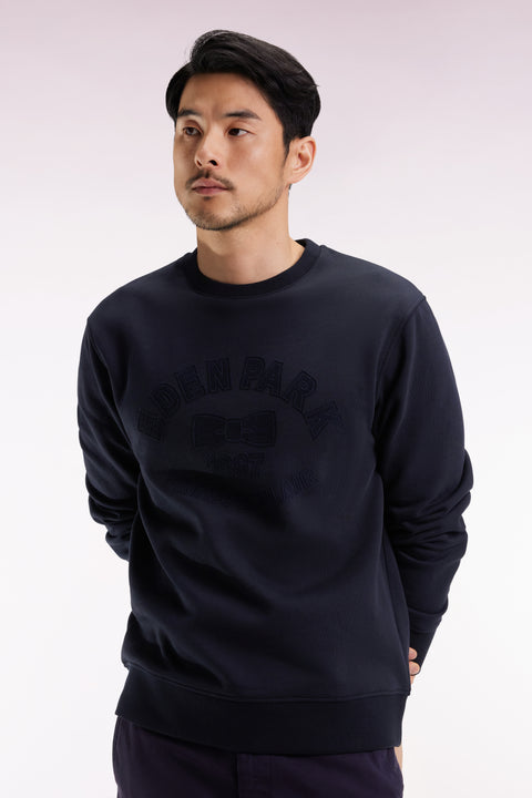 Sweatshirt à col rond en coton mélangé écru coupe Relaxed - Image 3