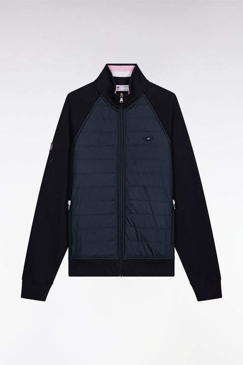 Navy two-color zip-up sweatshirt, straight cut - Image 2