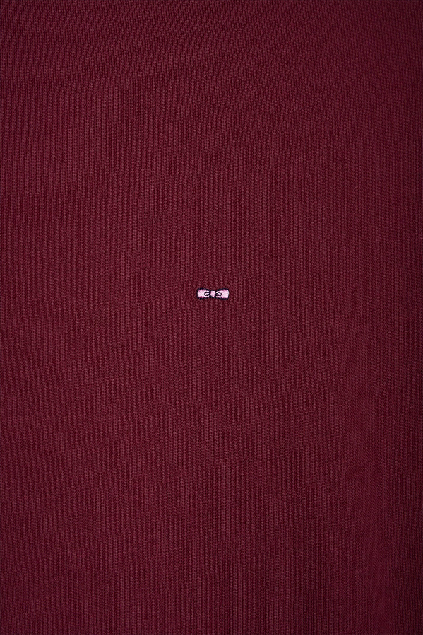 Short-sleeved round-neck T-shirt in burgundy Pima cotton