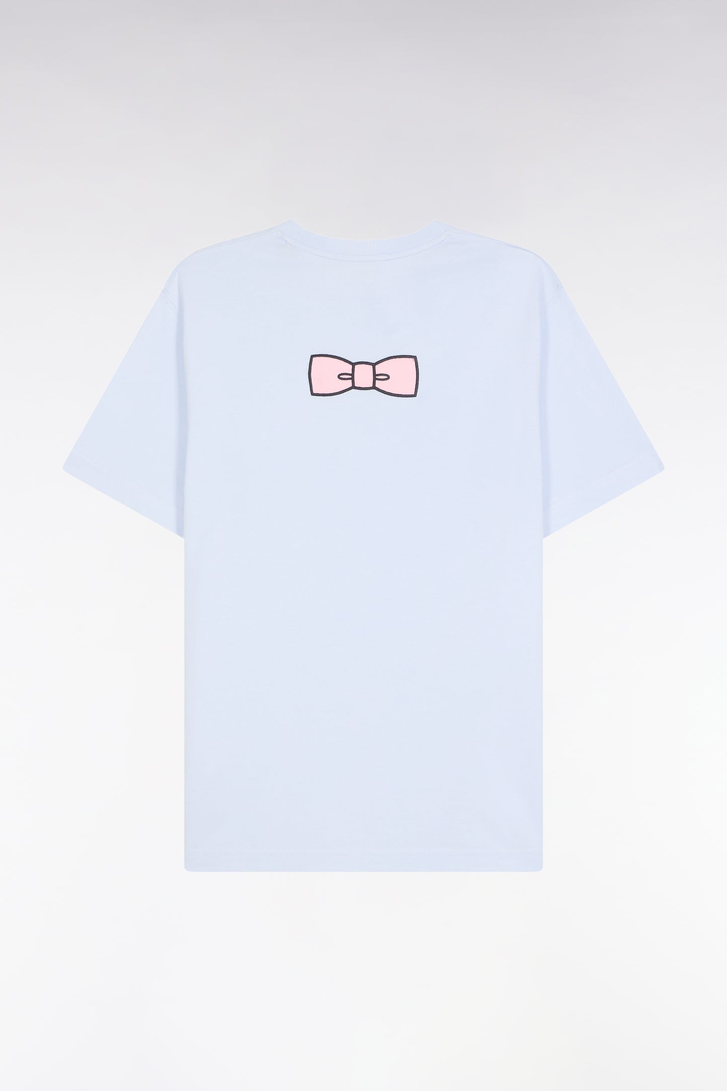 T-shirt à manches courtes broderie dos en coton Pima ciel