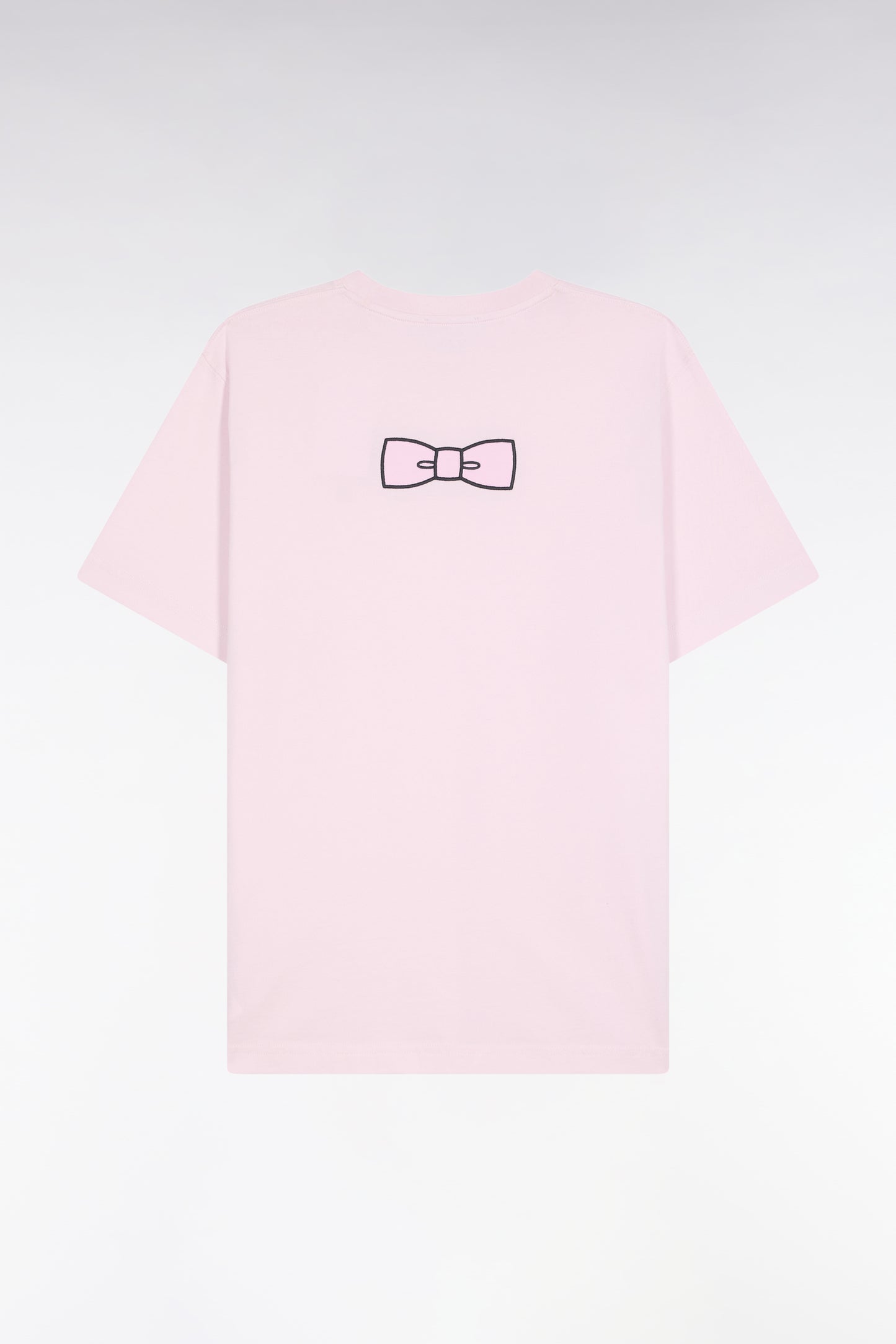 T-shirt à manches courtes broderie dos en coton Pima rose