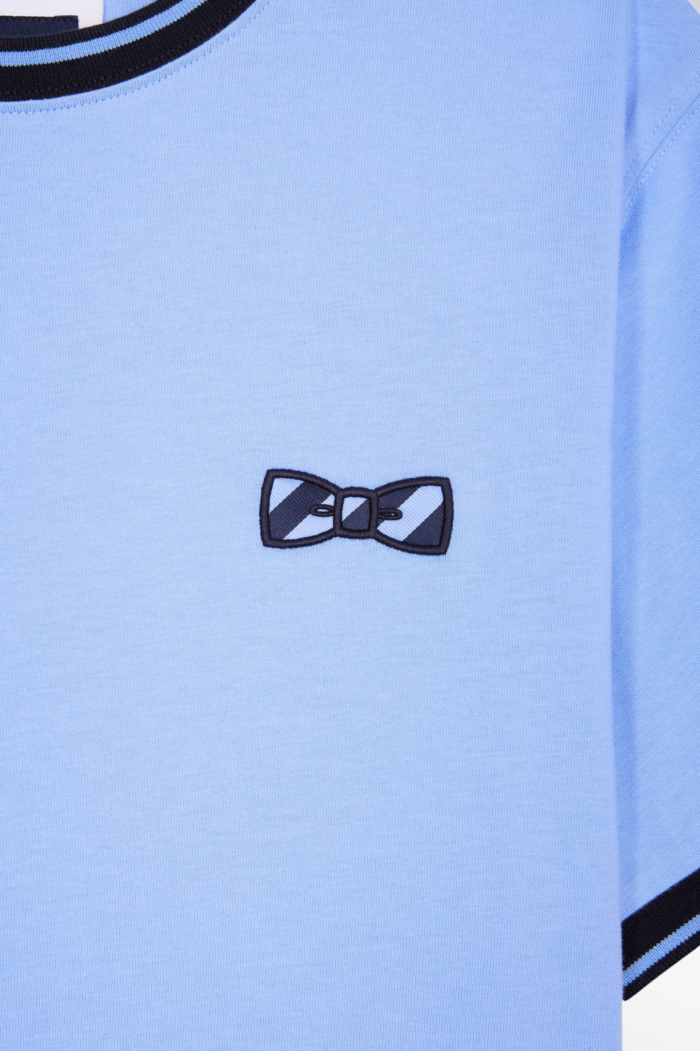 Short-sleeved sky cotton T-shirt