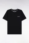 Black cotton short-sleeved T-shirt
