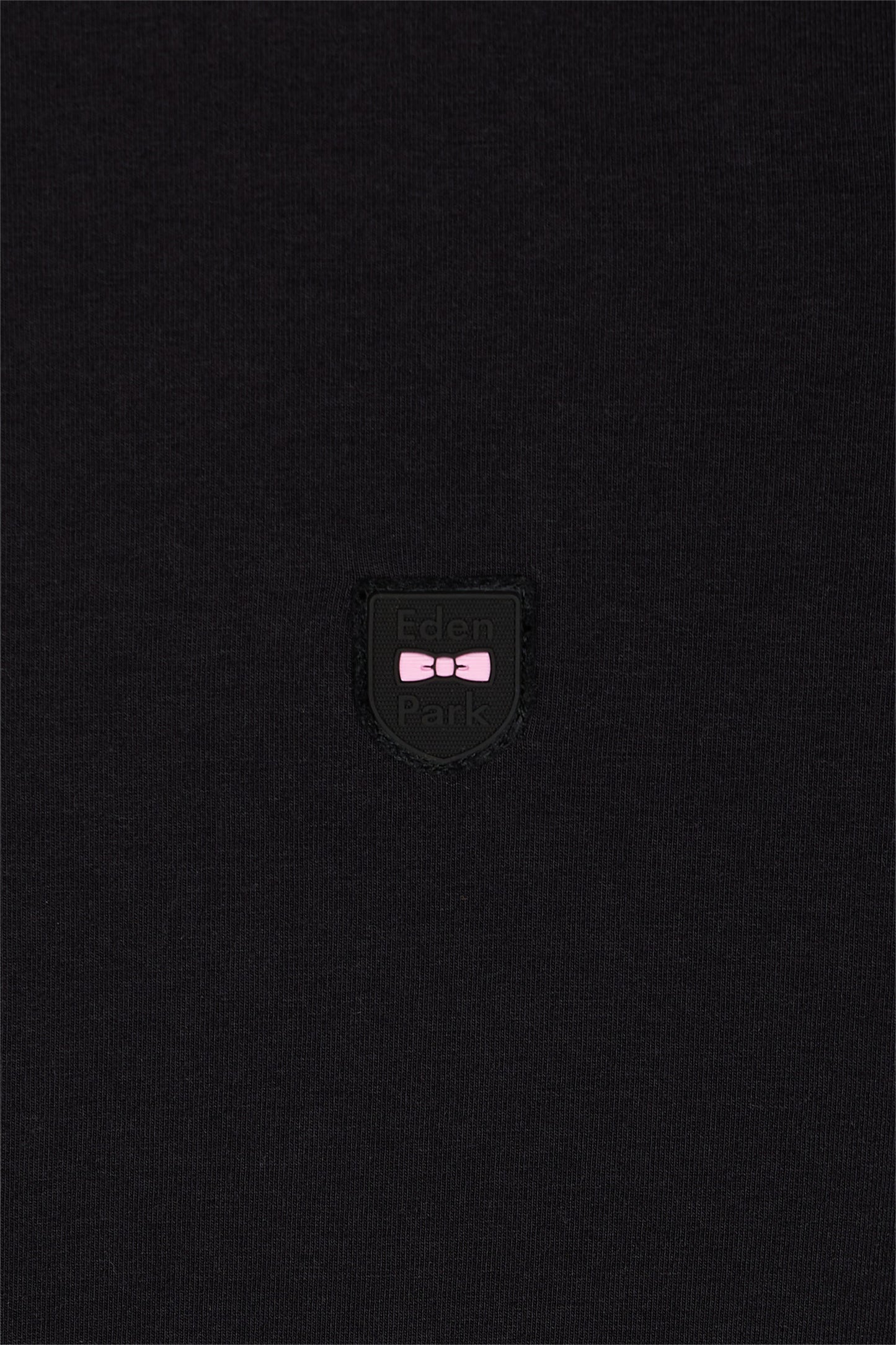 Short-sleeved T-shirt in black stretch cotton, slim fit