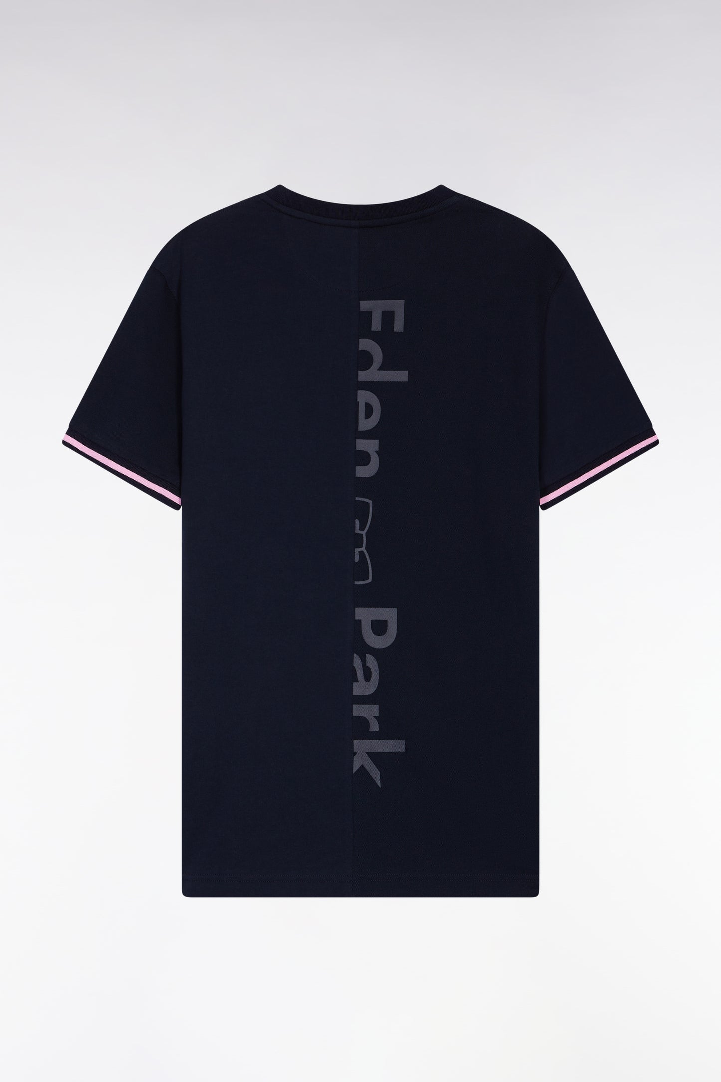 Relaxed fit round-neck T-shirt in navy cotton jersey
