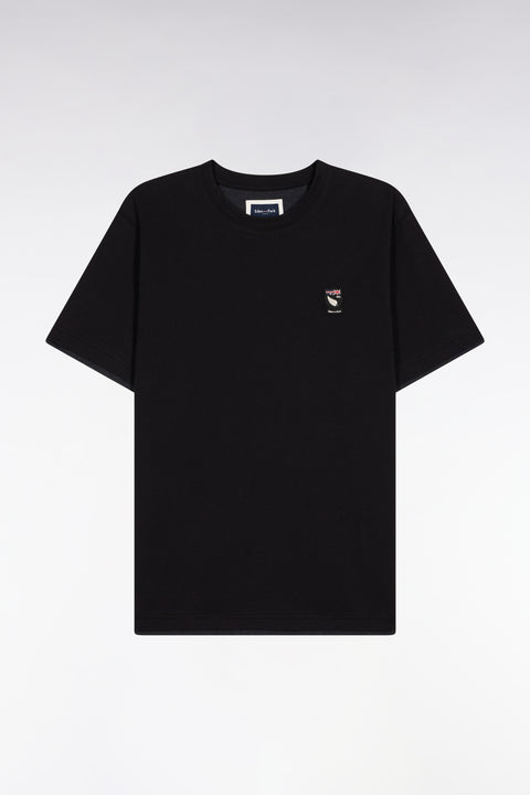 Black cotton short-sleeved T-shirt - Image 2