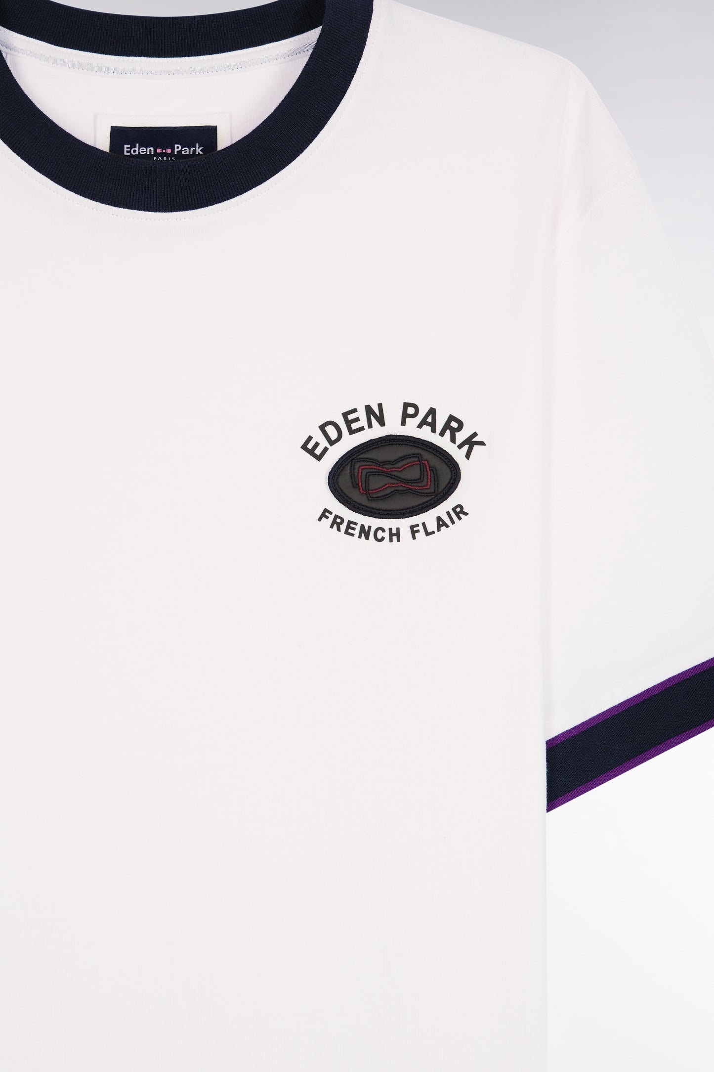 Eden Park French Flair white cotton short-sleeved T-shirt