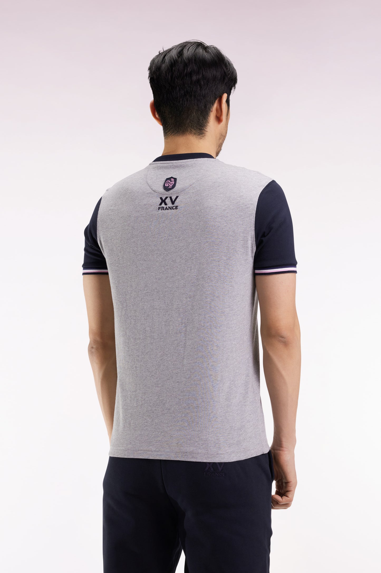 Grey cotton short-sleeved T-shirt