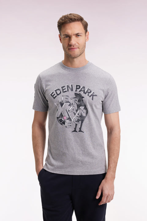 T-shirt à manches courtes gris sérigraphie coq XV de France - Image 1