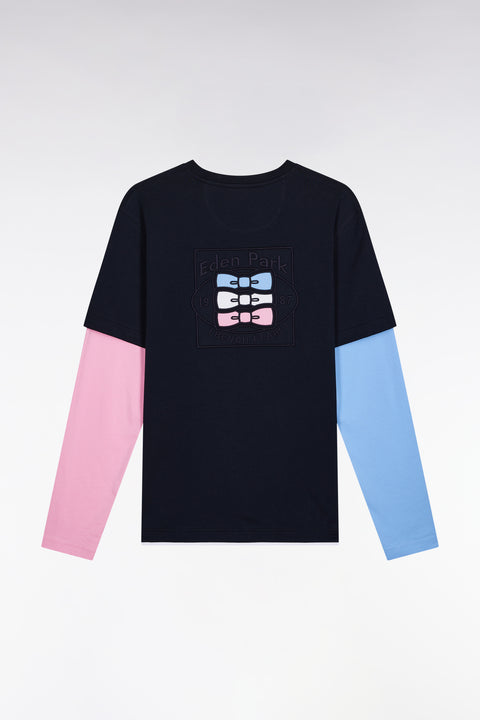 Long-sleeved black cotton T-shirt - Image 2