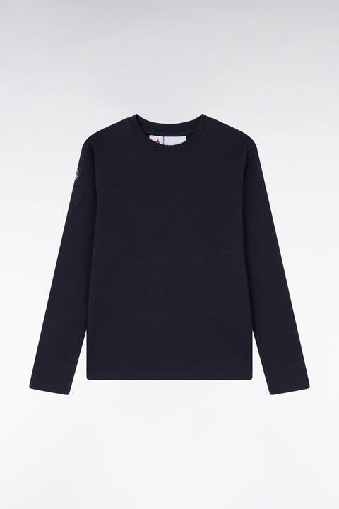 XV de France long-sleeved T-shirt in straight-cut navy cotton - Image 2