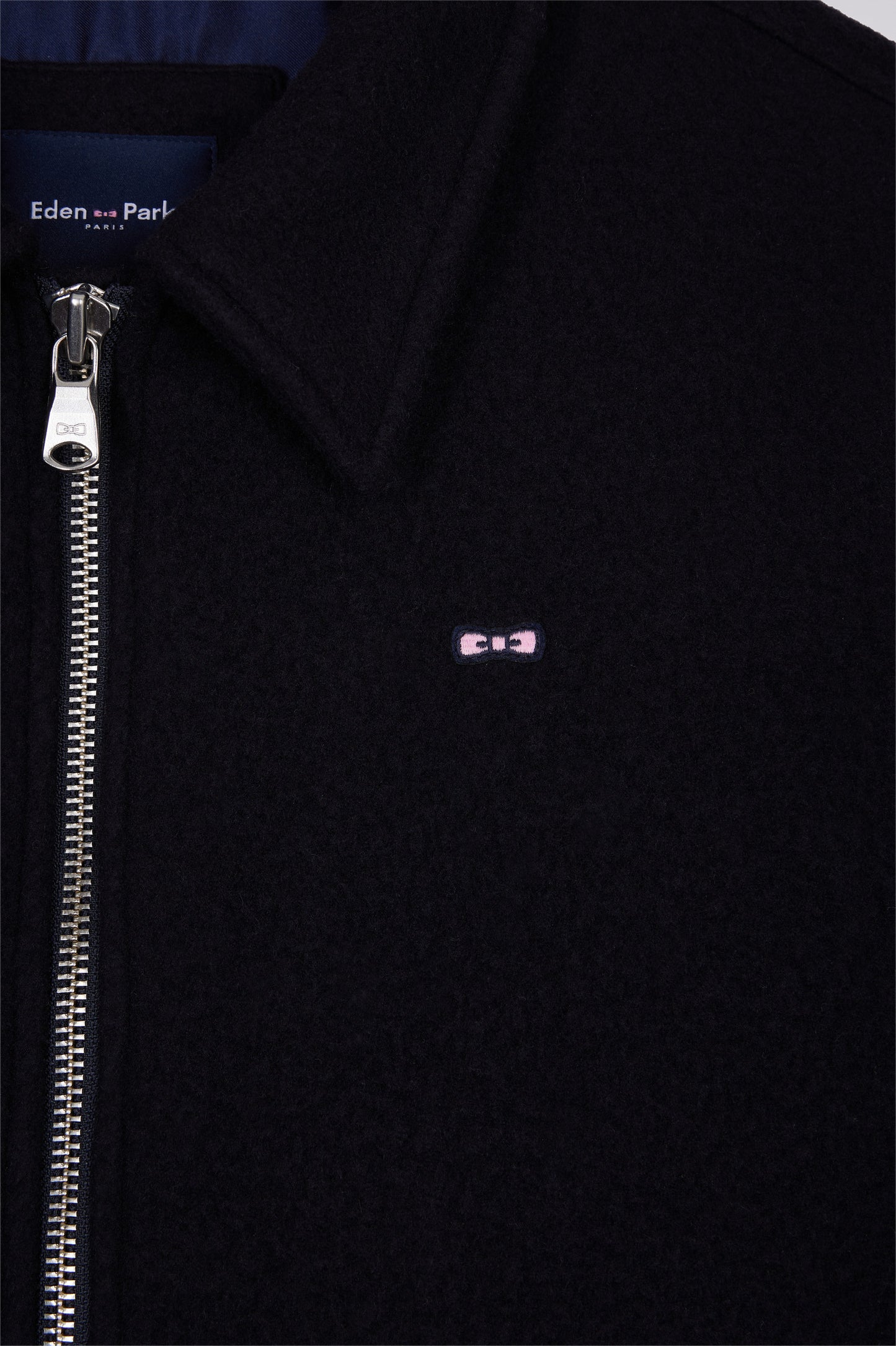 Jacket in navy boiled wool blend