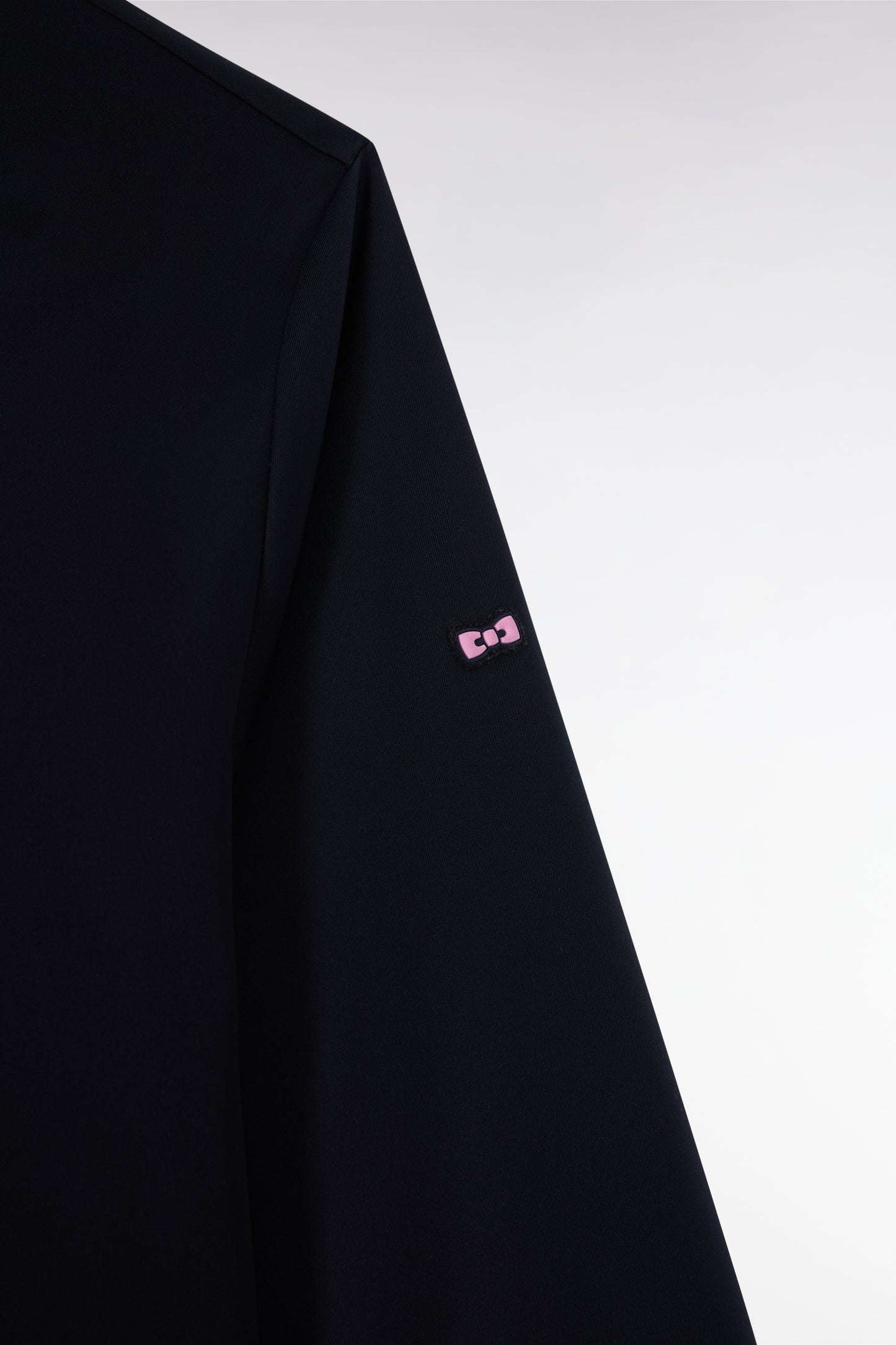 Long 2-in-1 parka in black nylon with integrated hood