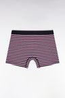 Navy striped cotton jersey boxer shorts