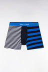 Navy striped cotton jersey boxer shorts