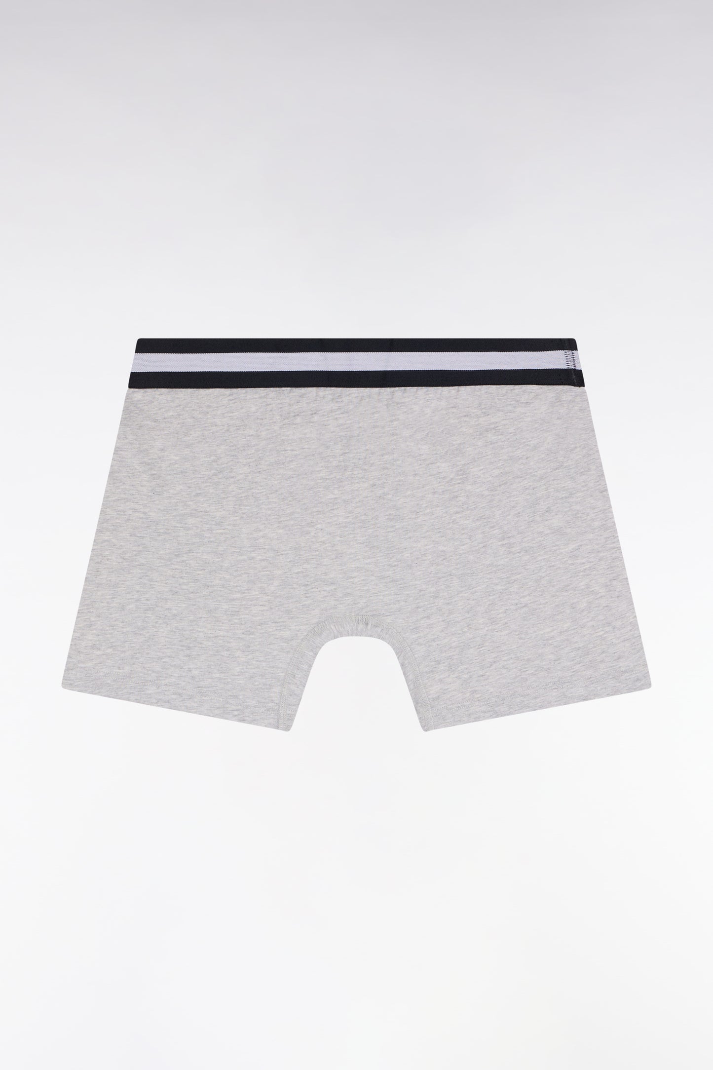 Grey cotton jersey boxer shorts with striped pattern