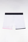 Boxer shorts in white cotton jersey with striped trim
