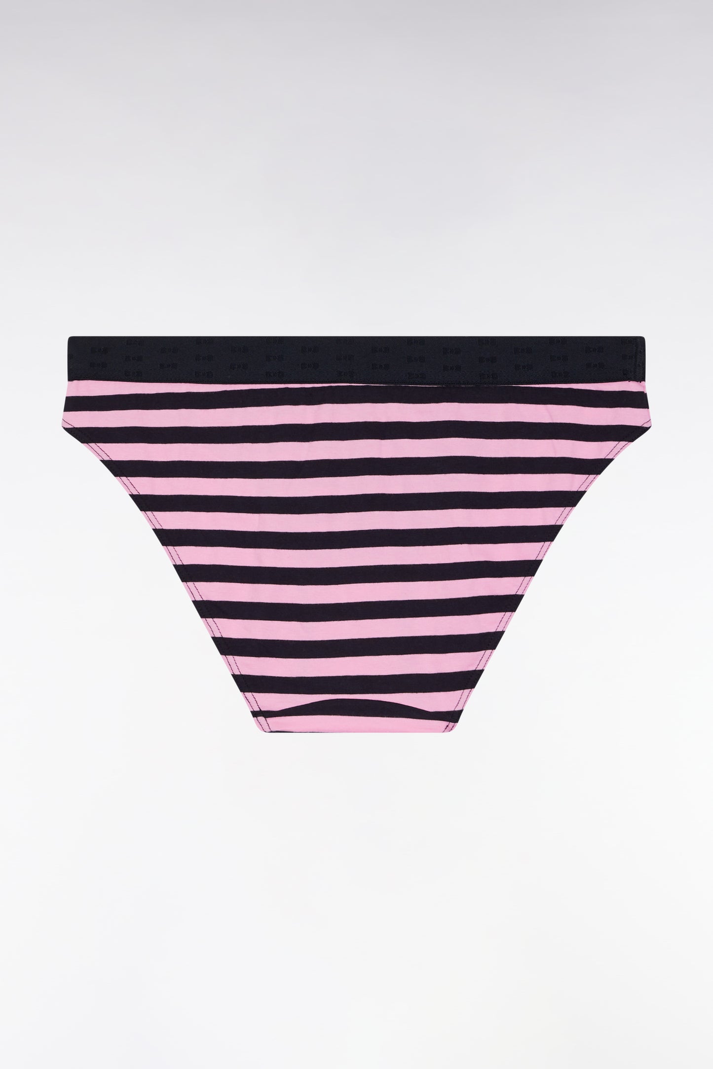 Navy and pink striped stretch jersey knickers