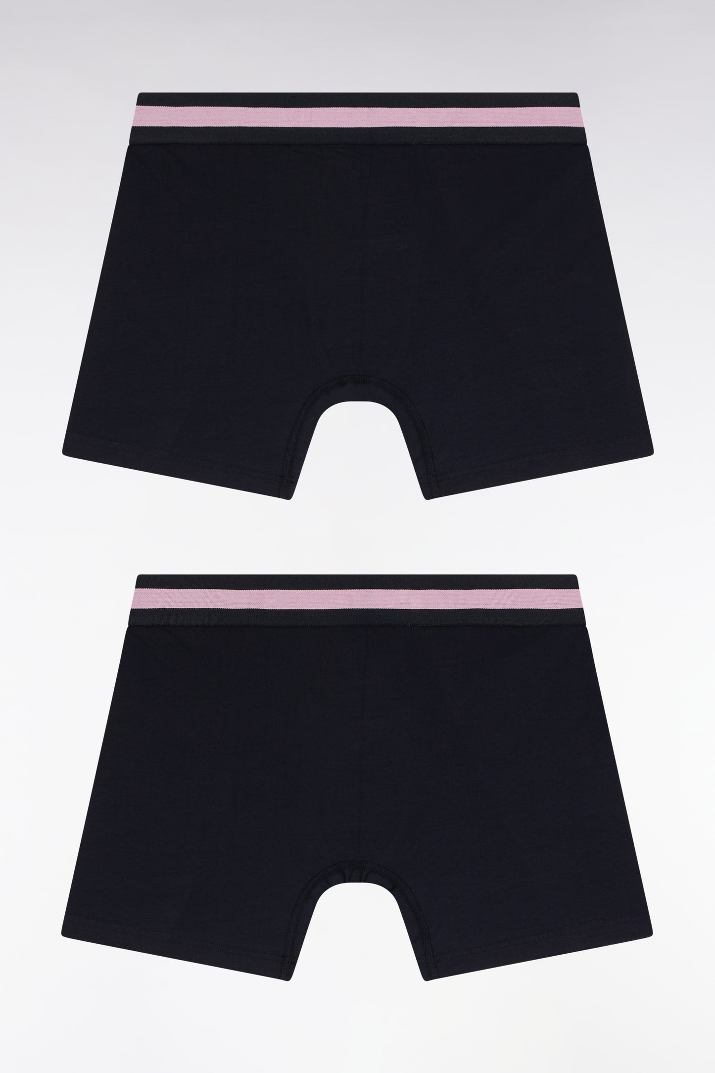 Set of two boxer shorts in navy stretch cotton jersey