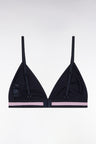 Navy stretch jersey bra with logo