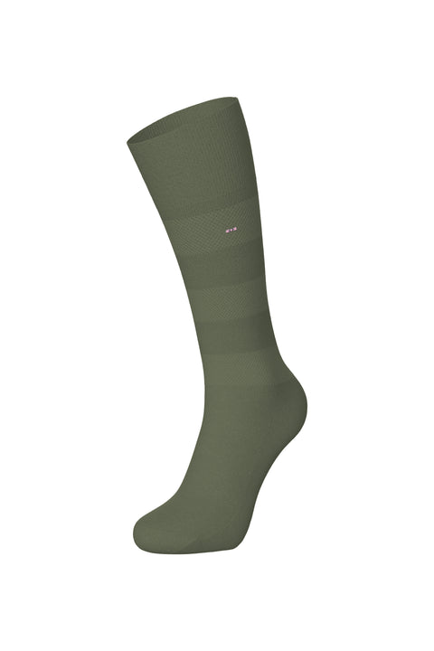 Paire de chaussettes rayées en coton mélangé kaki - Image 1