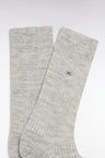 Gray ribbed knit socks