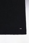 Black ribbed wool and cotton scarf